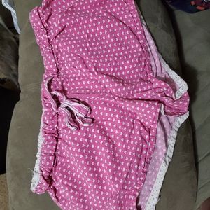 Pj sleep/lounge shorts pink with white hearts size small but fits medium too